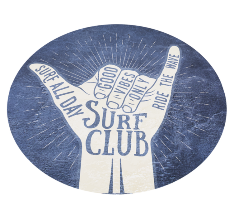 Alfombra vinílica frase emblema del club de surf - TenVinilo