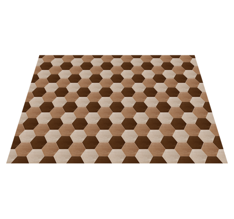 Alfombra vinílica madera forma hexagonal - TenVinilo