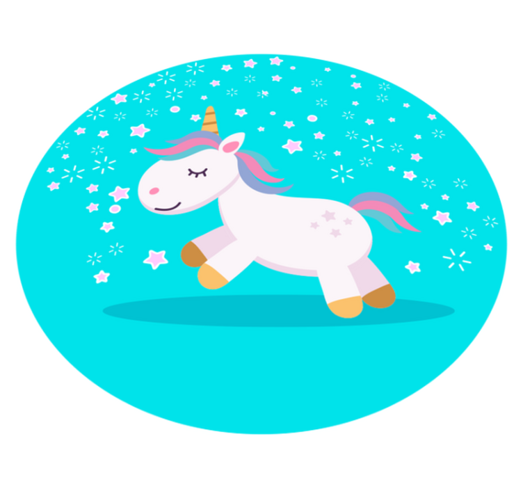 Alfombra vinílica infantil ilustración de unicornio - TenVinilo