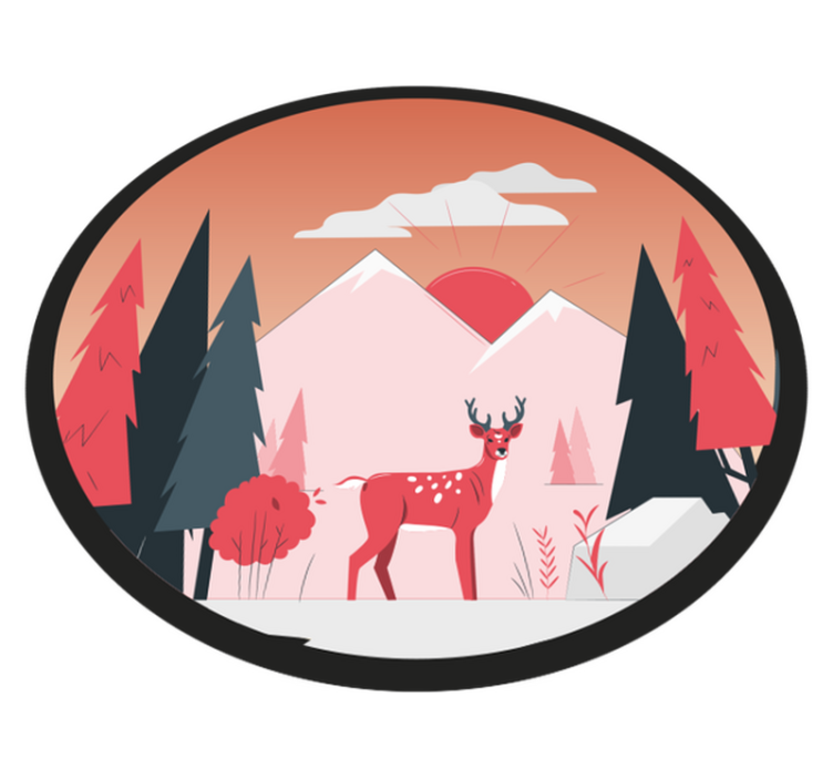 Alfombra vinilo redonda Paisaje forestal - TenVinilo