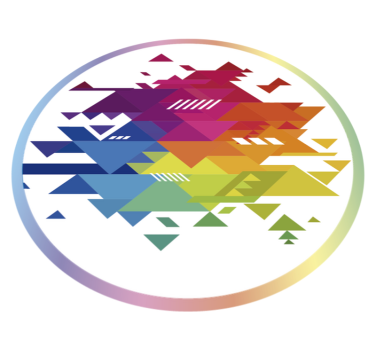 Alfombra vinílica geométrica formas geométricas coloridas - TenVinilo