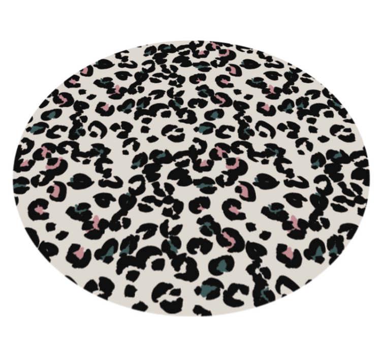 Alfombra vinílica animal print redonda blanca - TenVinilo