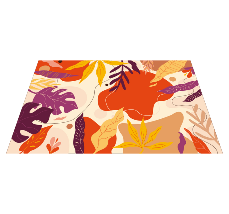Alfombra vinilo cocina alfombra de vinilo con hojas de colores - TenVinilo