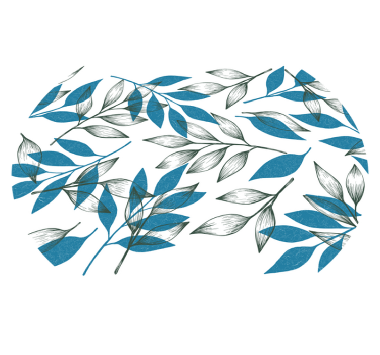 Alfombra vinílica redonda ramas azules y verdes - TenVinilo