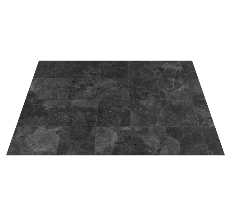 Alfombra vinílica baño moderna azulejos pizarra negra - TenVinilo