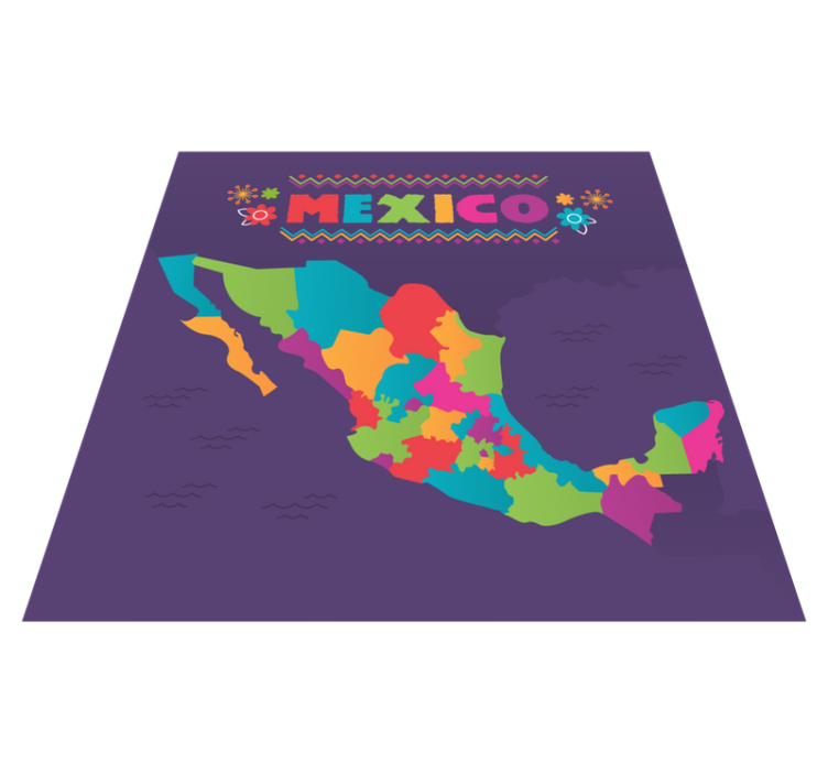 Alfombra de vinilo mapamundi Mapa mexico - TenVinilo