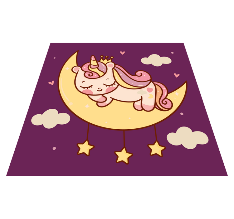 Alfombra vinílica animal unicornio en luna - TenVinilo