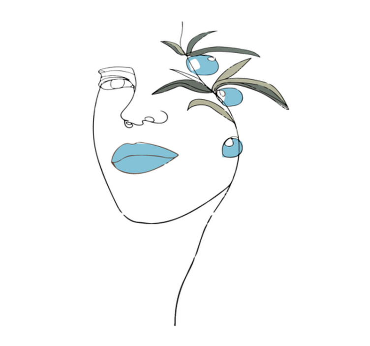 Alfombra vinílica flores arte lineal floral - TenVinilo