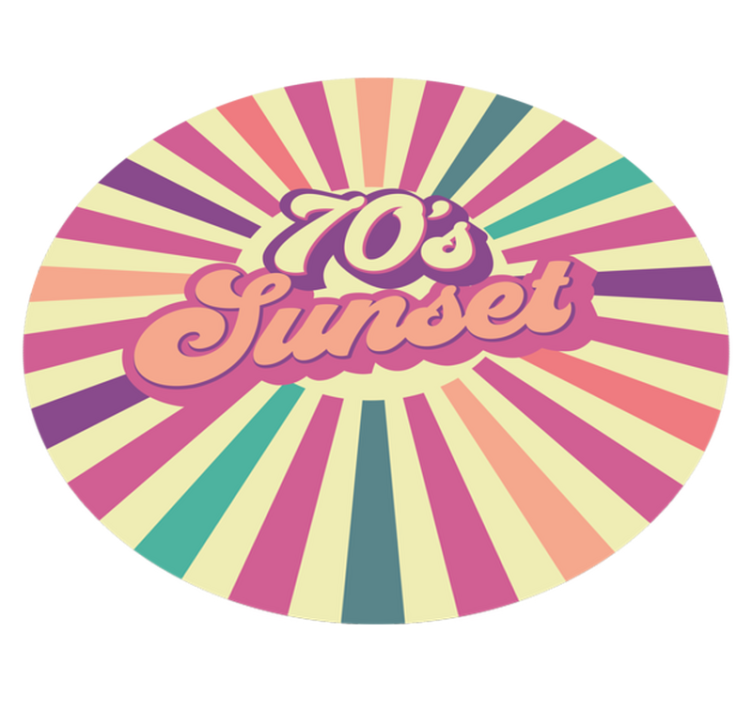 Alfombra vinílica frase vibraciones del atardecer de los 70 - TenVinilo