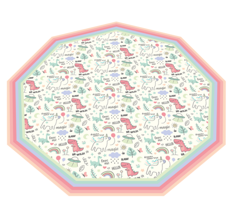 Alfombra vinílica de Dinosaurios estilo doodle - TenVinilo