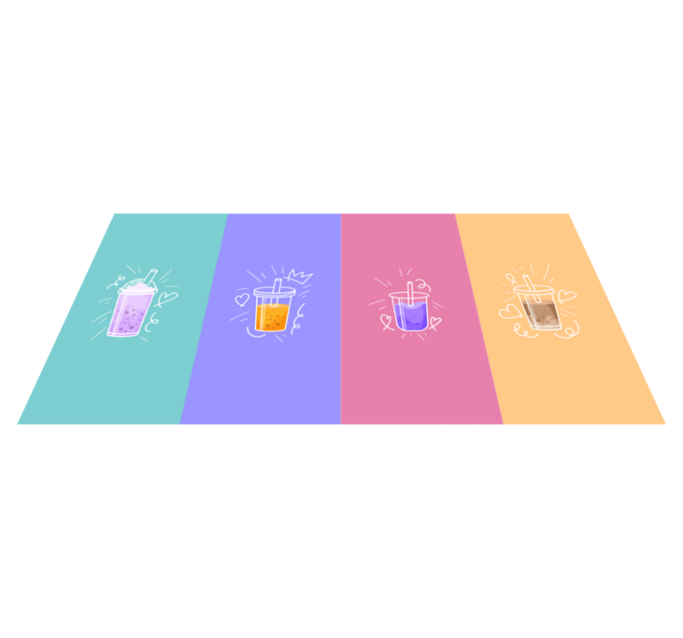 Alfombra vinílica frase bebidas doodle cuadrados - TenVinilo