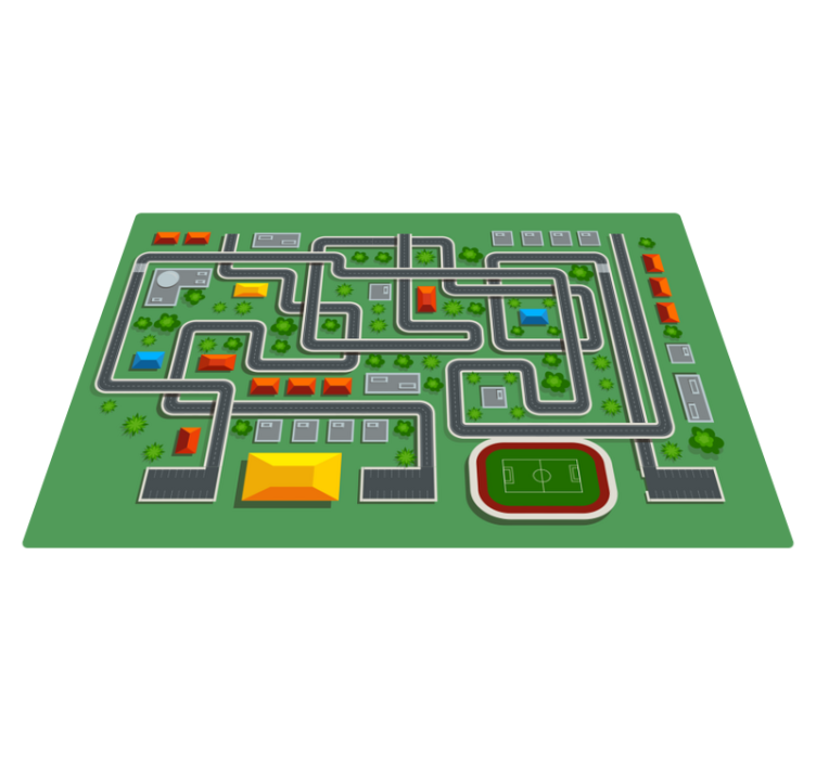 Alfombra de vinilo infantil Playrug con calles - TenVinilo