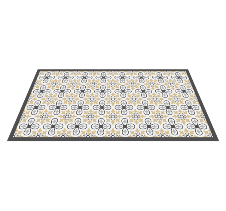 Alfombra vinílica cocina diseño floral antiguo - TenVinilo