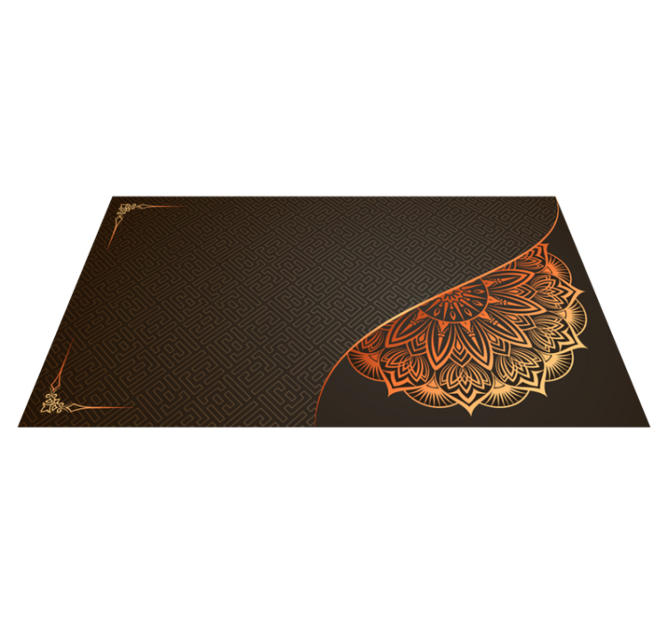 Alfombra vinílica mandala diseño de esquina mandala - TenVinilo