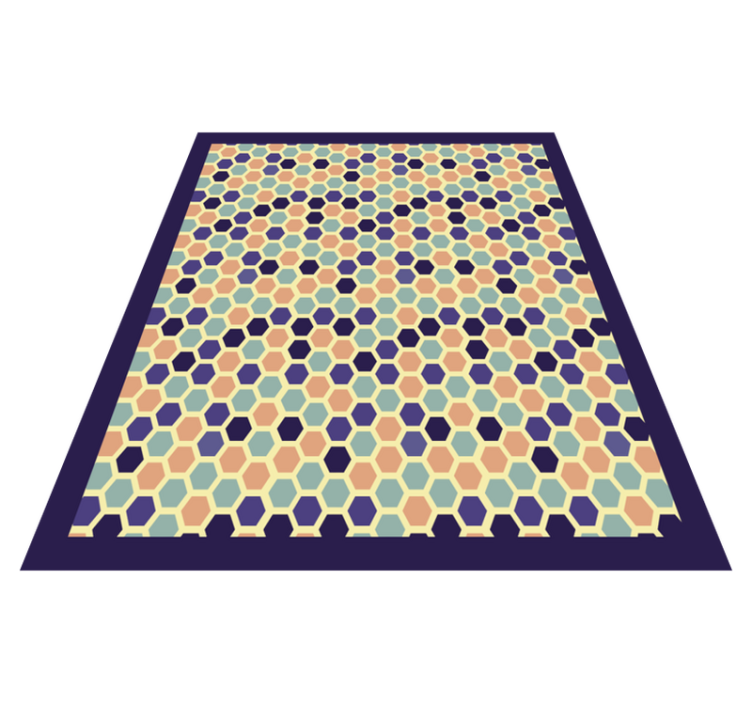 Alfombra vinílica geométrica mosaico hexagonal - TenVinilo