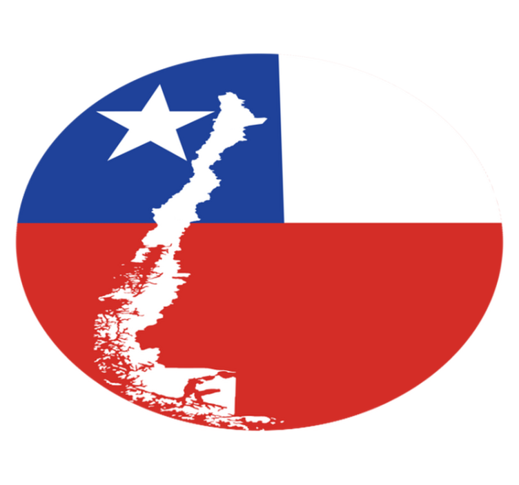 Alfombra vinílica bandera Chile con mapa - TenVinilo