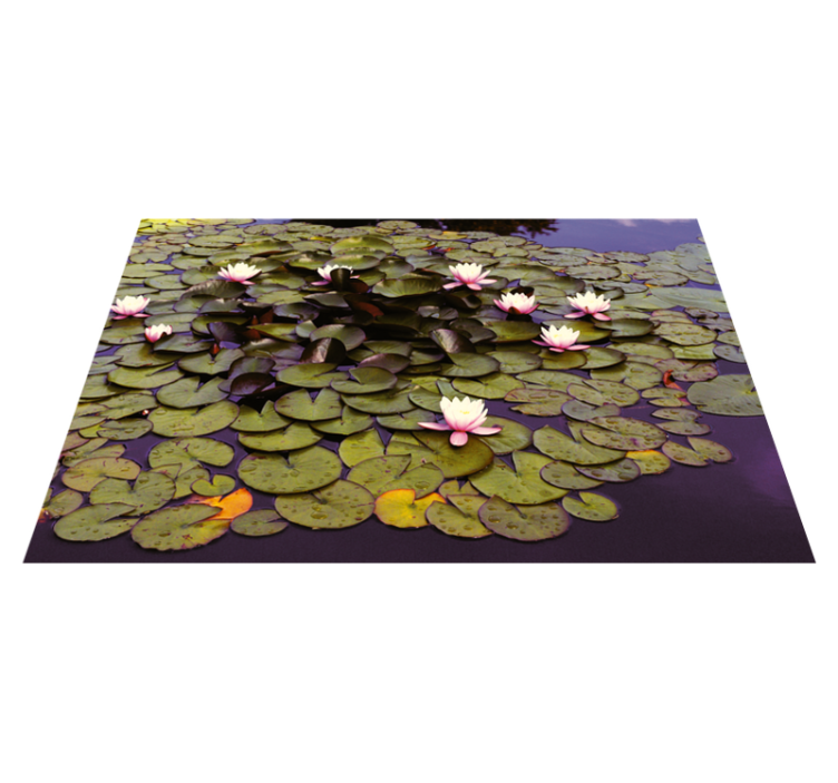 Alfombra vinílica flores belleza del estanque de lirios - TenVinilo