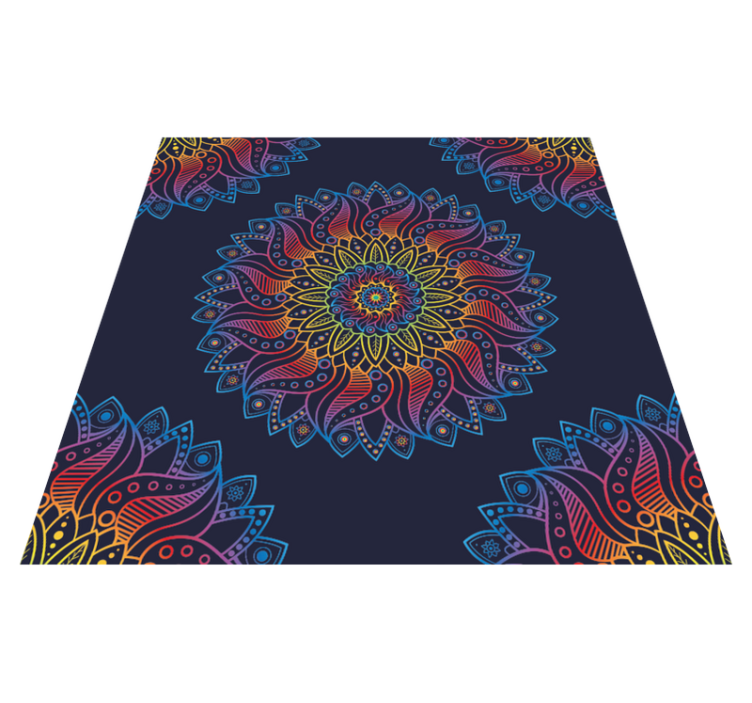 Alfombra vinílica mandala motivo vibrante colorido - TenVinilo