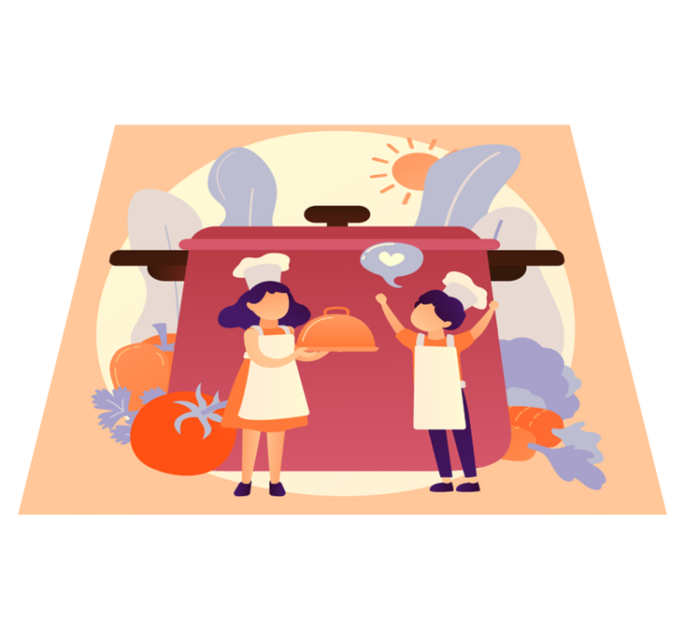 Alfombra vinilo cocina Chef de dibujos animados - TenVinilo