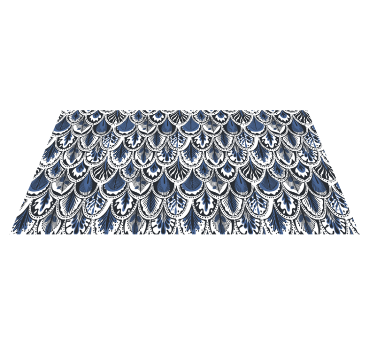 Alfombra vinílica animal print Plumas de pájaro azul - TenVinilo