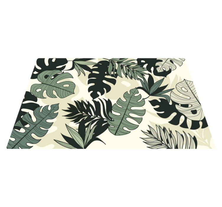 Alfombra vinilo naturaleza hojas monstera verde - TenVinilo