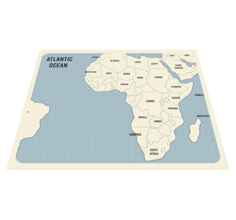 Alfombra de vinilo mapamundi Tarjeta de mapa de africa - TenVinilo