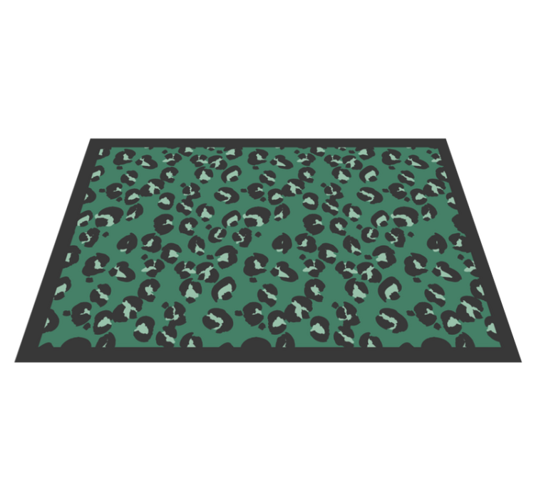 Alfombra vinílica animal print estampado de leopardo verde - TenVinilo