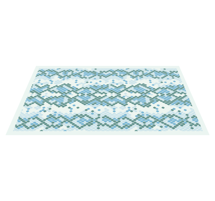 Alfombra vinílica mosaico diseño de azulejos azules - TenVinilo