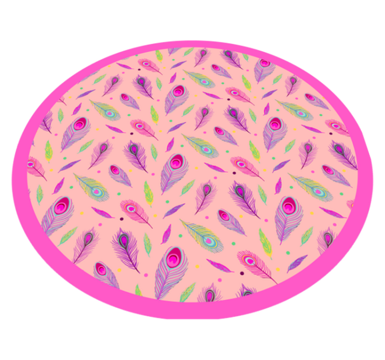 Alfombra vinílica naturaleza patrón de plumas de colores - TenVinilo