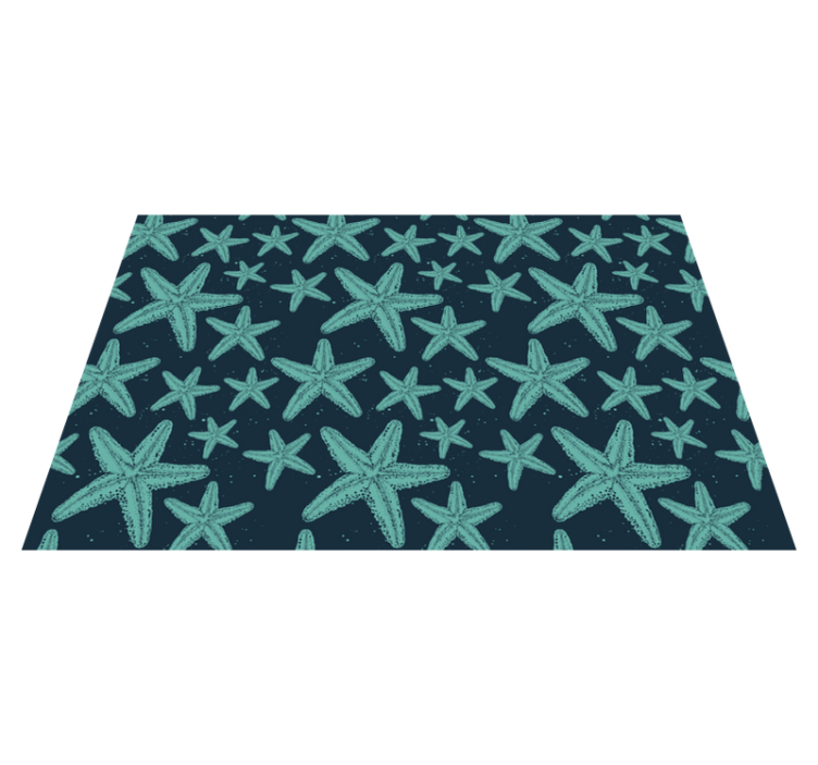 Alfombra vinílica baño estrellas de mar azules - TenVinilo