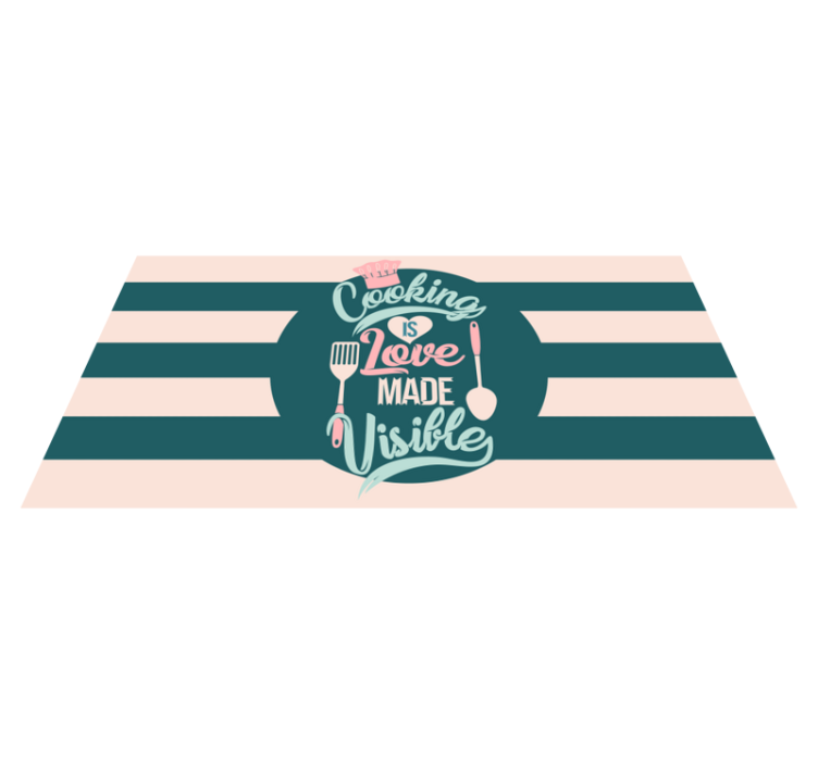 Alfombra de vinilo para cocina cocinar es amor visible - TenVinilo