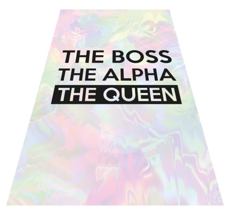 Alfombra vinílica con nombre El jefe. El alfa. La reina. - TenVinilo