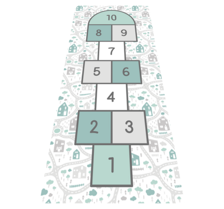 Alfombra vinílica infantil rayuela gris - TenVinilo