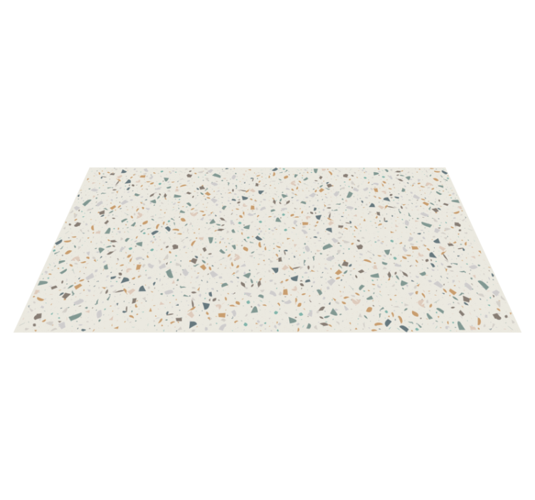 Alfombra vinílica cocina textura Terrazzo blanca - TenVinilo