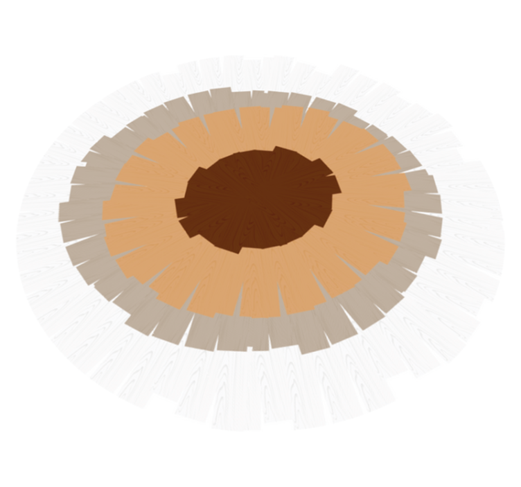 Alfombra vinílica imitación madera diseño de tronco circular - TenVinilo