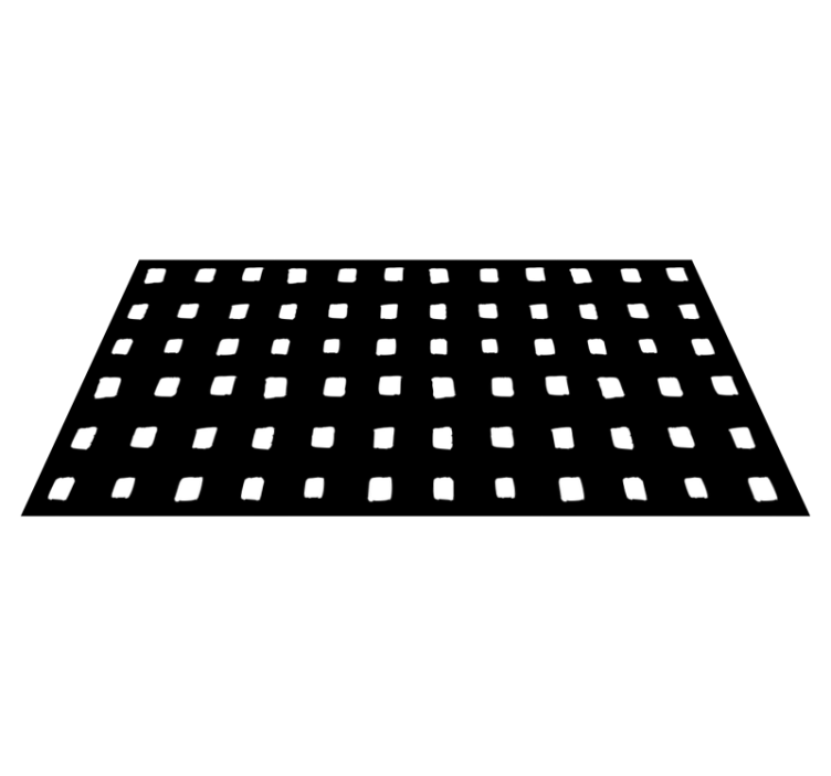 Alfombra vinílica minimalista patrón cuadrado blanco y negro - TenVinilo