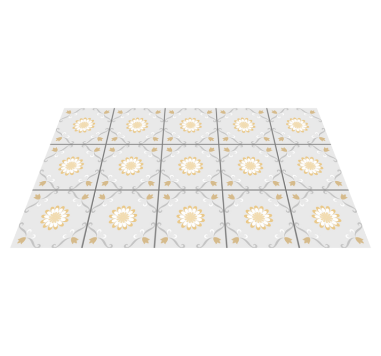 Alfombra vinílica hidráulica elegante diseño botánico - TenVinilo