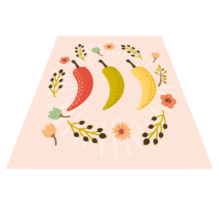 Alfombra vinílica cocina guindillas coloridas - TenVinilo