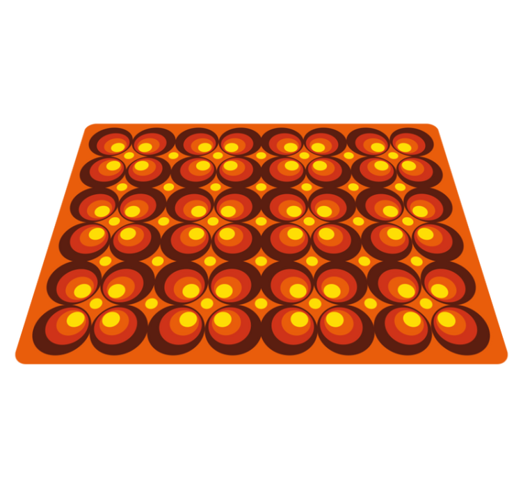 Alfombra vinílica vintage Círculos pop los 70 - TenVinilo