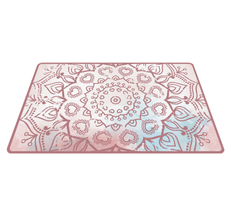 Alfombra vinílica mandala Mandala dibujada colores pastel - TenVinilo