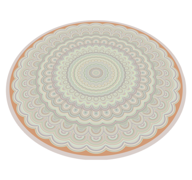 Alfombra vinílica étnica beige circular - TenVinilo