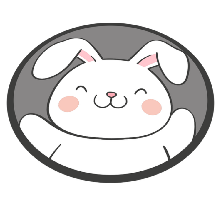 Alfombra vinílica infantil diseño de conejito blanco - TenVinilo