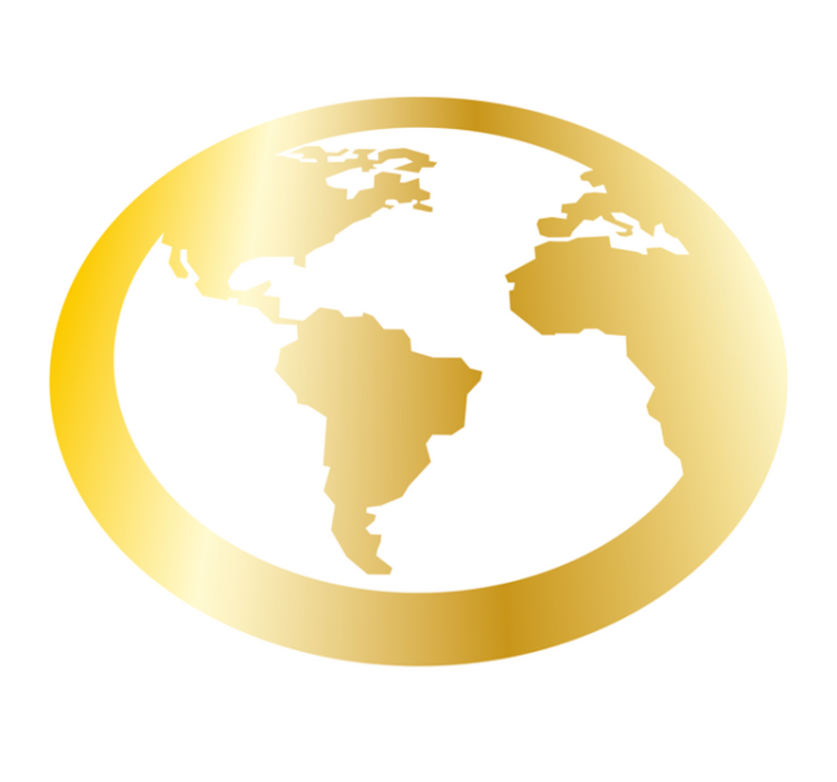 Alfombra vinilo redonda Mapa del mundo de oro - TenVinilo