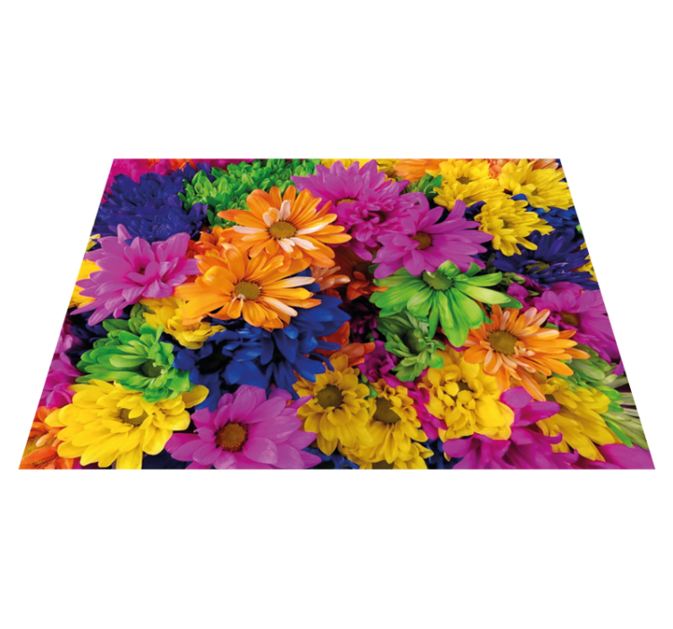 Alfombra vinílica dormitorio Flores de margarita multicolor - TenVinilo