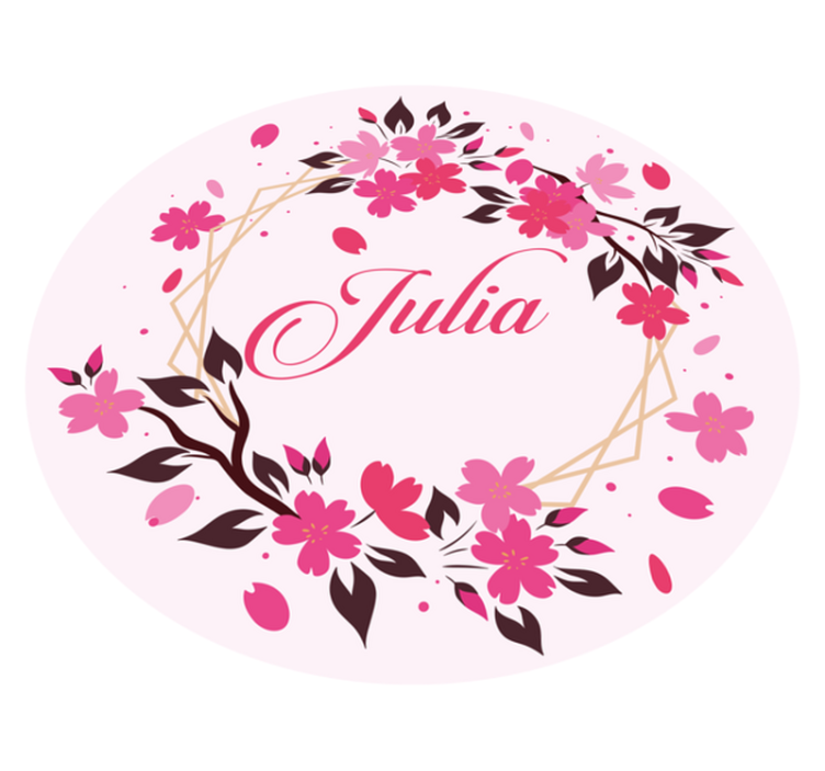 Alfombra vinílica dormitorio corona botánica con nombre - TenVinilo