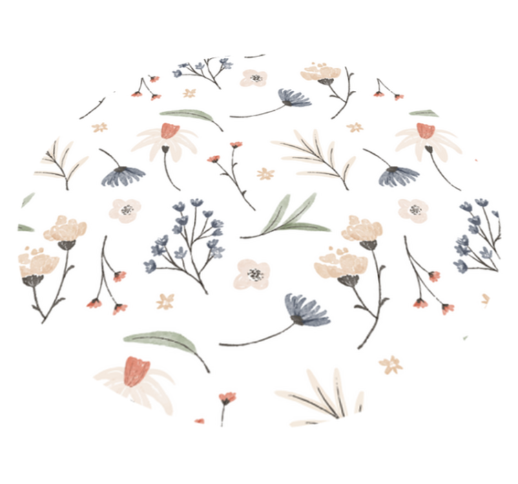 Alfombra vinílica flores diseño minimalista y elegante - TenVinilo