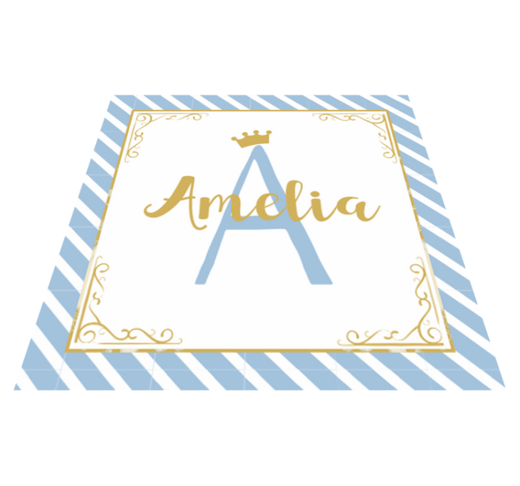 Alfombra vinílica personalizable estilo inicial del nombre - TenVinilo