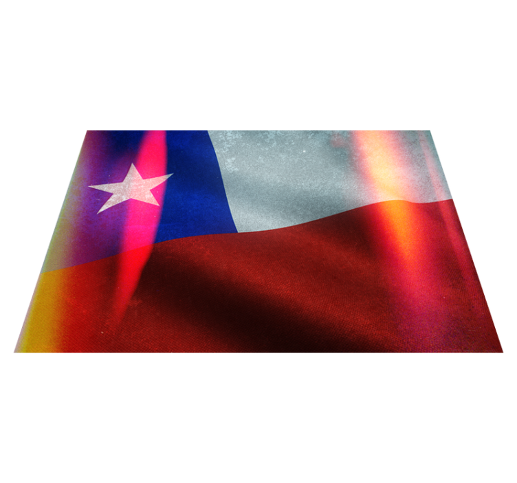 Alfombra vinílica rectangular patrón de la bandera chilena - TenVinilo