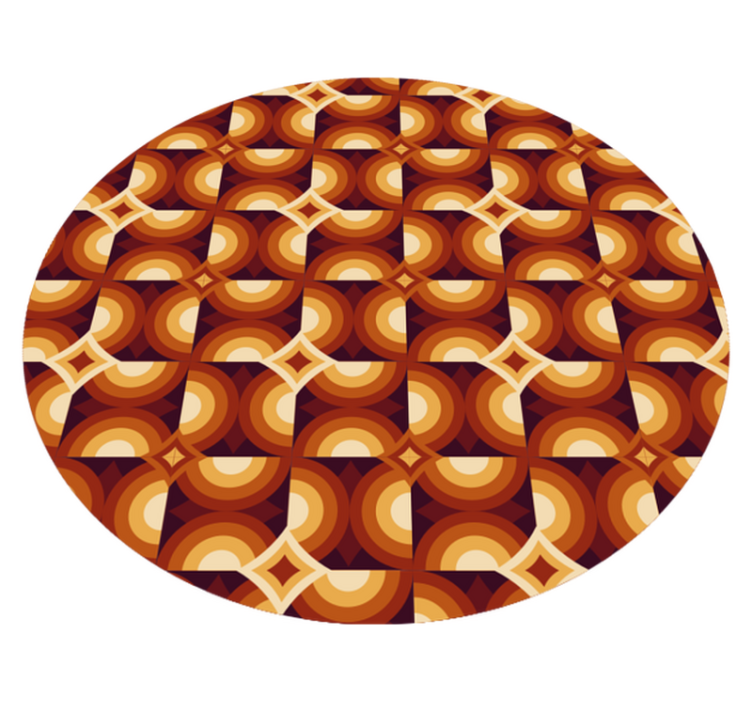 Alfombra vinílica geométrica patrón de círculo vibrante - TenVinilo