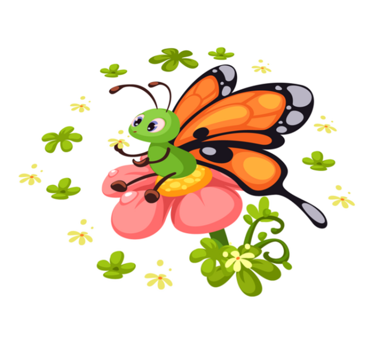 Alfombra vinílica infantil alegría de mariposas coloridas - TenVinilo